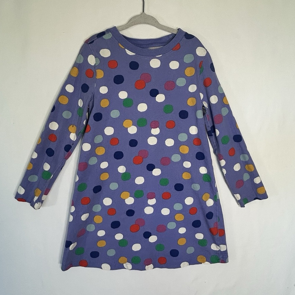 Hannah Anderson Girls Dress Multi Poka Dit Ling Sleeves Purple Size 5 READ****